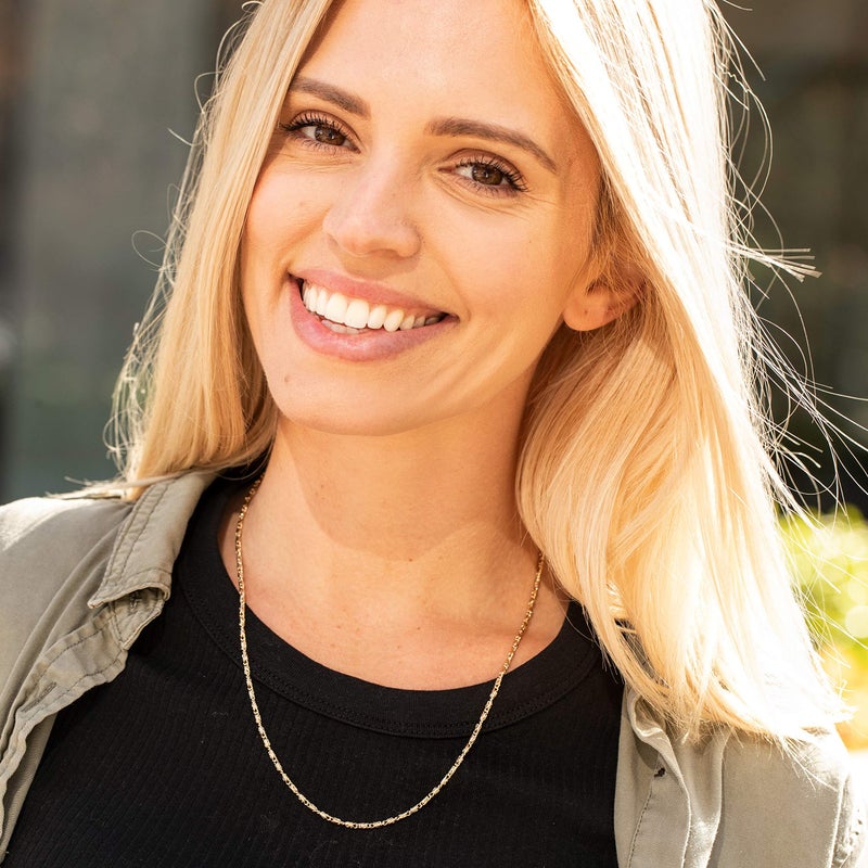 LIFETIME JEWELRY 2.5mm Rounded Scroll Necklace for Women and Men 24k Real Gold Plated (14) - Image 2